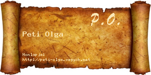 Peti Olga névjegykártya